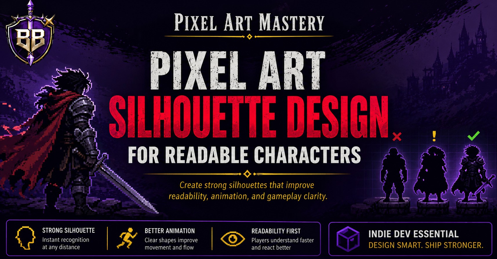 Pixel Art Silhouette Design for Readable Characters